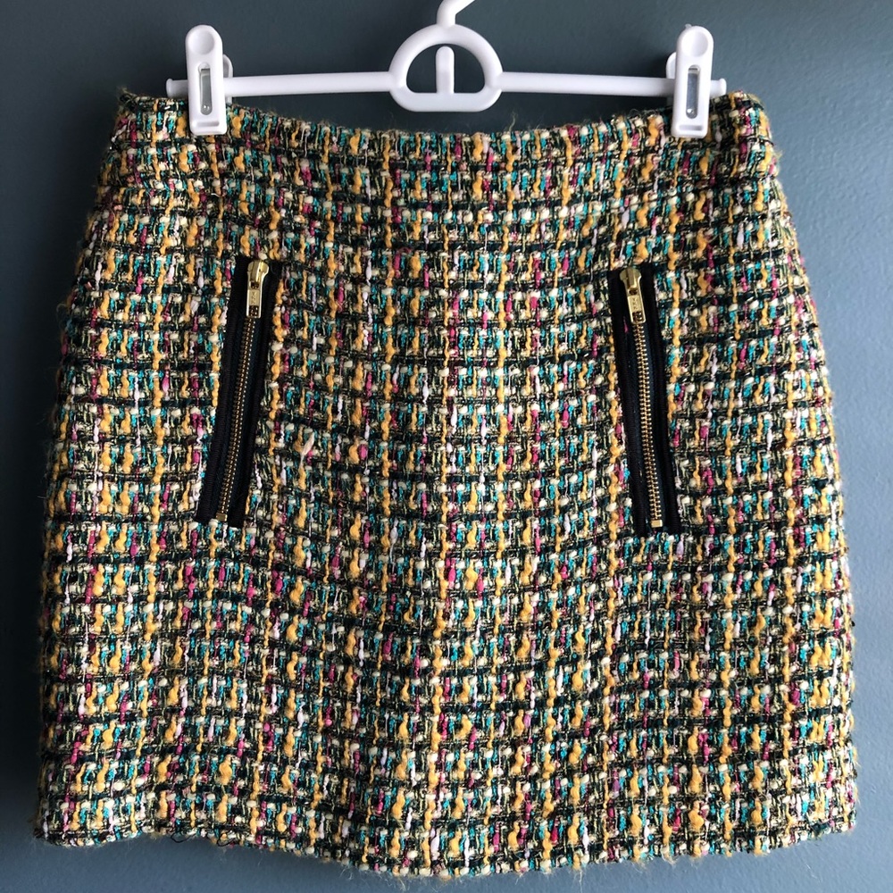 J. Crew Multi-colored tweed skirt